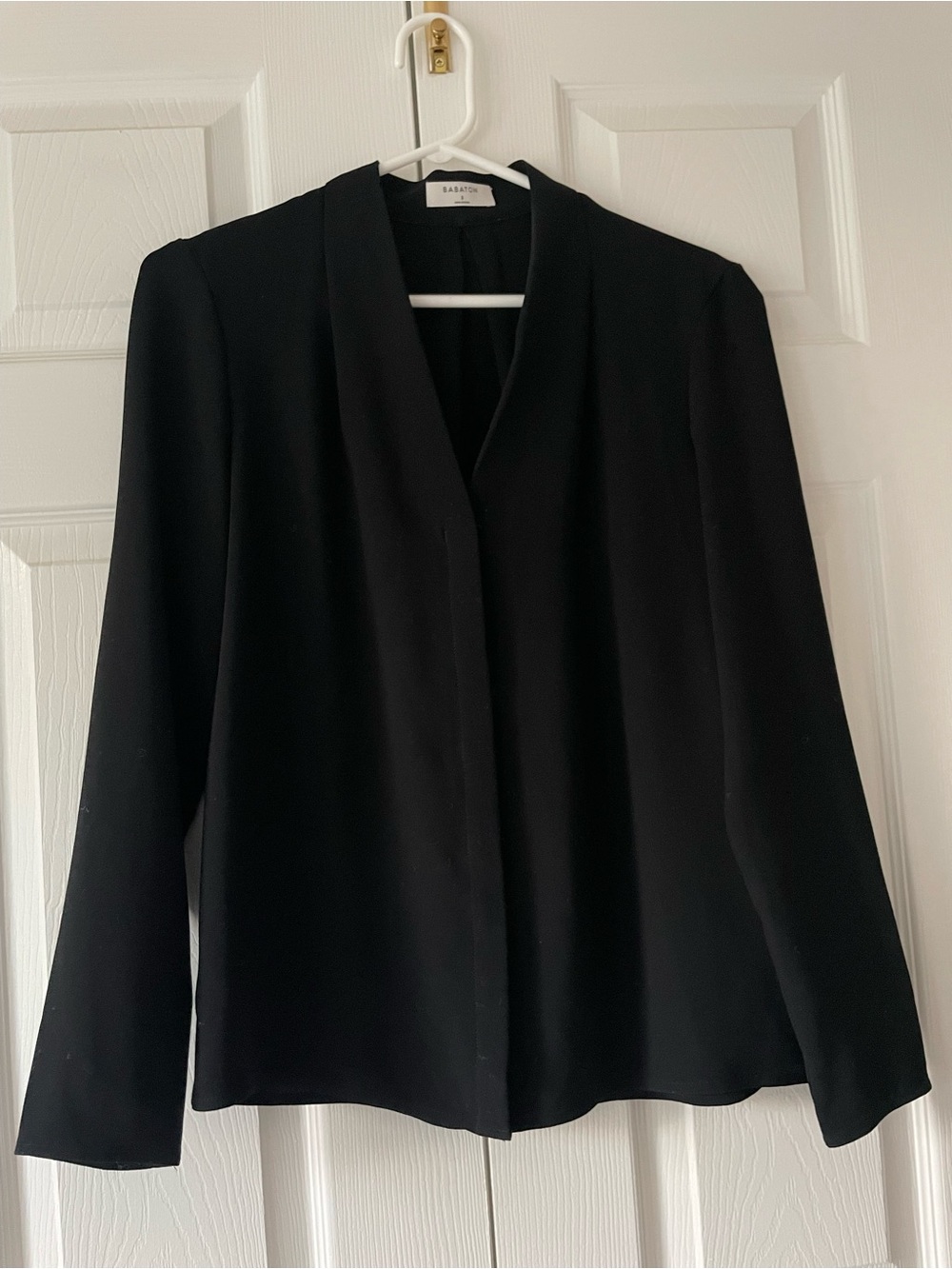 Aritzia Babaton Akira Power Blouse, size S, Black